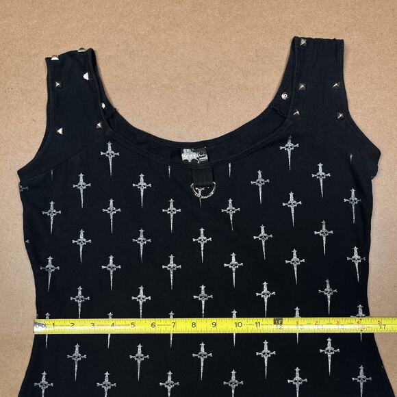 Rare Lip Service Silver Dagger 25 Years Dress Size XL Vintage Goth Gothic Y2K - Picture 15 of 16